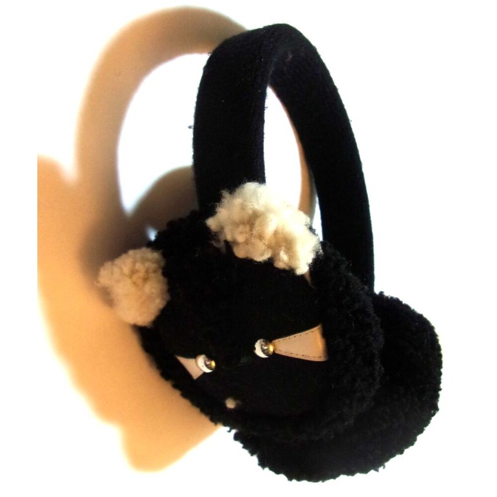 Coach Earmuffs Racoon Wool Shearling Back White OS F77730 Women Girl